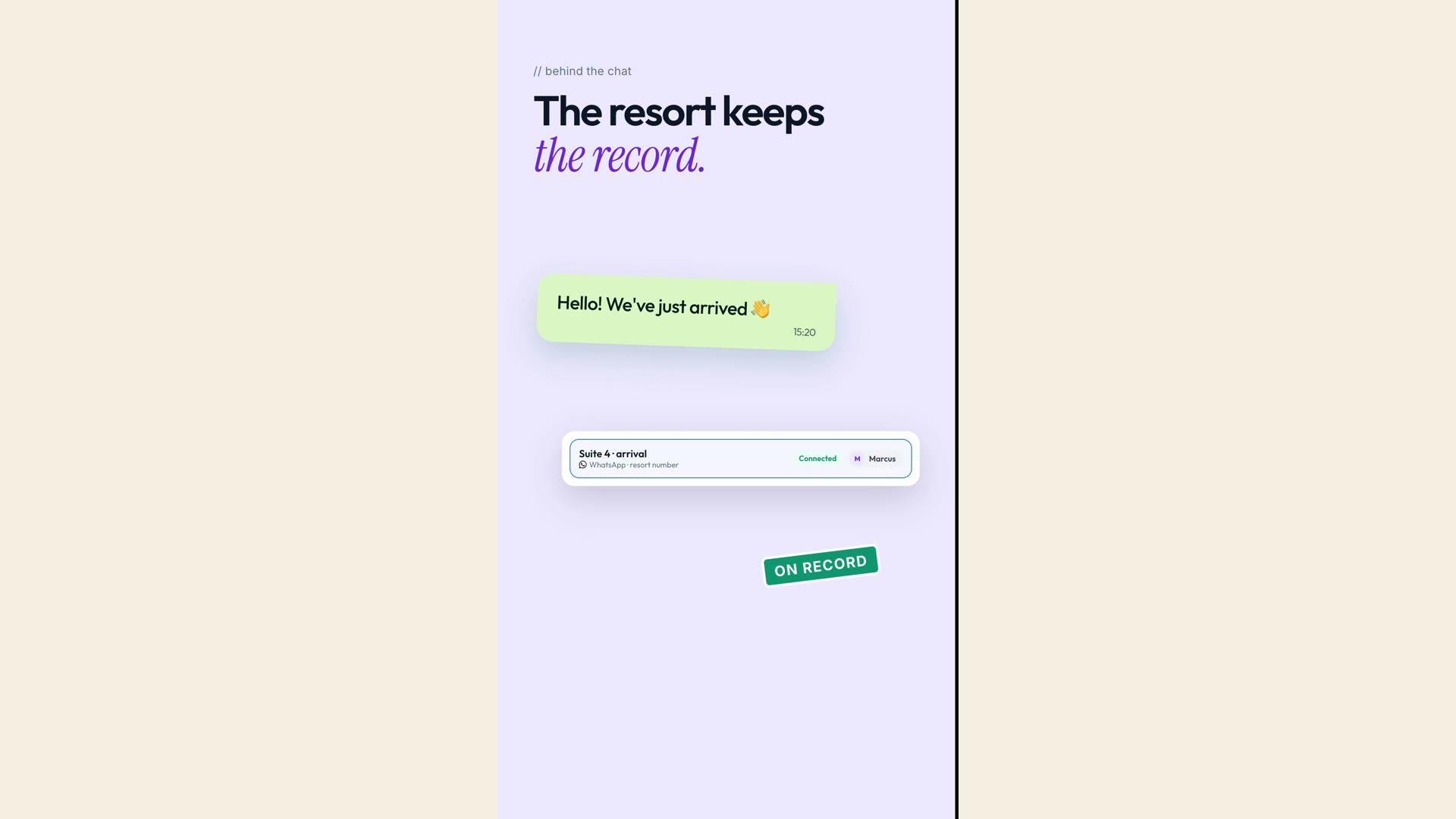 The Butler AI panel showing a new arrival conversation from the suite assigned to a butler
