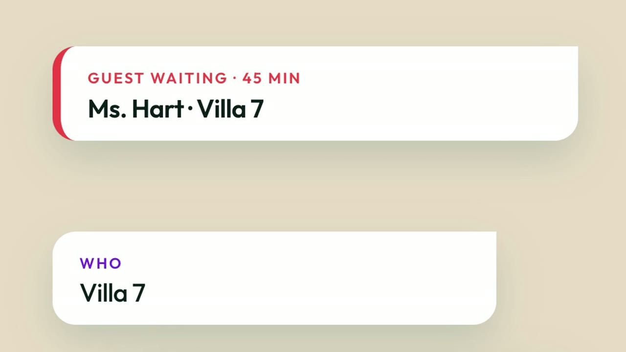 Three cards on a sand background reading who, what they asked and how long, under the headline The manager is told